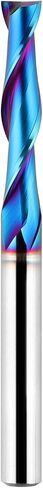 Upcut Spiral Router Bit 1/4 inch Shank, 1/4 inch Cutting Diameter, Extra Long 4 inch Solid Carbide with Nano Blue Coating CNC Router Bits End Mill for Wood Cut, Carving in Saudi Arabia