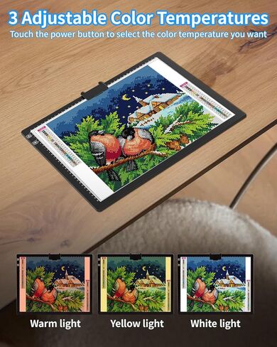 VECOHOTEL A4 Tracing Light Box Draw LED Lightbox، لوحة ضوء فنية ماسية رفيعة للغاية، لوحة إضاءة LED قابلة للتعديل بدون خطوات للرسم الماسي والفنانين والرسم والرسم وإزالة الأعشاب الضارة من الفينيل in Saudi Arabia