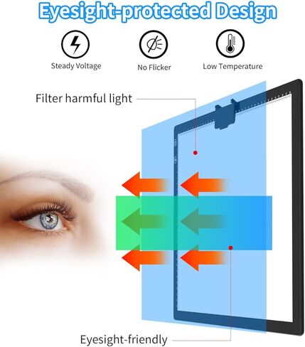 VECOHOTEL A4 Tracing Light Box Draw LED Lightbox، لوحة ضوء فنية ماسية رفيعة للغاية، لوحة إضاءة LED قابلة للتعديل بدون خطوات للرسم الماسي والفنانين والرسم والرسم وإزالة الأعشاب الضارة من الفينيل in Saudi Arabia