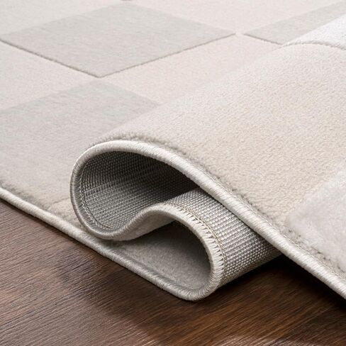 JONATHAN Y SND103A-5 Thea Modern Geometric Checkerboard High-Low Beige/Cream 5 ft. x 8 ft. Area Rug, Easy-Cleaning, Pet-Friendly for Bedroom, Living Room, Kitchen, Office, Non-Shedding in Saudi Arabia