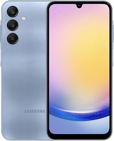 سامسونج جالاكسي A25 5G (SM-A256E/DS)، 128 جيجابايت، 6 جيجابايت رام، ثنائي الشريحة، GSM مفتوح من المصنع، الإصدار العالمي (حزمة الحافظة) - (أزرق أسود) in Kuwait
