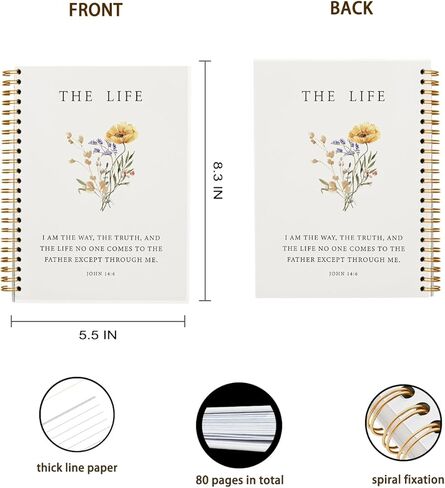 Christian Bible Verse Notebook - Scripture Journal Prayer Notebook for Note Taking Church Work, The Truth, College Ruled Hardcover Spiral Notebook 5.5 x 8.3 in Saudi Arabia