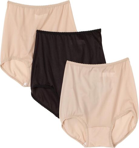 Bali Women's 3 Pack Skimp Skamp Brief Panty, Nude/Rose, 7 in Saudi Arabia