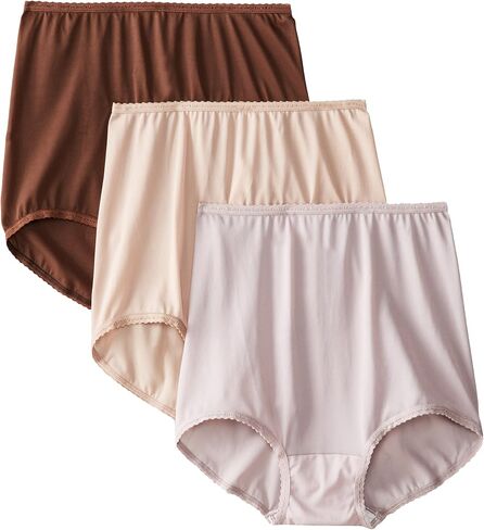 Bali Women's 3 Pack Skimp Skamp Brief Panty, Nude/Rose, 7 in Saudi Arabia