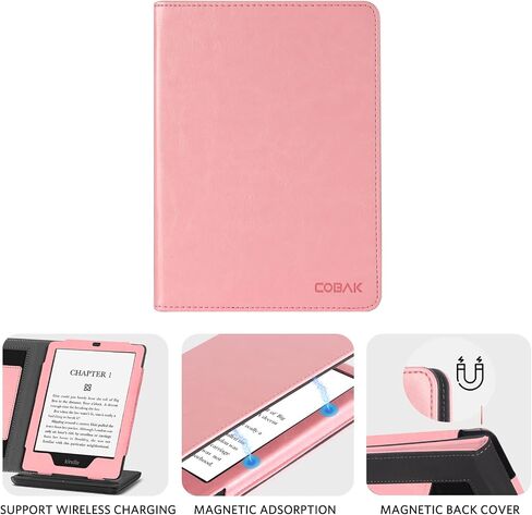 CoBak Case with Stand for Kindle Paperwhite - Durable PU Leather Cover with Auto Sleep Wake, Card Slot, Hand Strap Feature - Fits Kindle Paperwhite 11th Generation 6.8" Signature Edition 2021 Released in Saudi Arabia