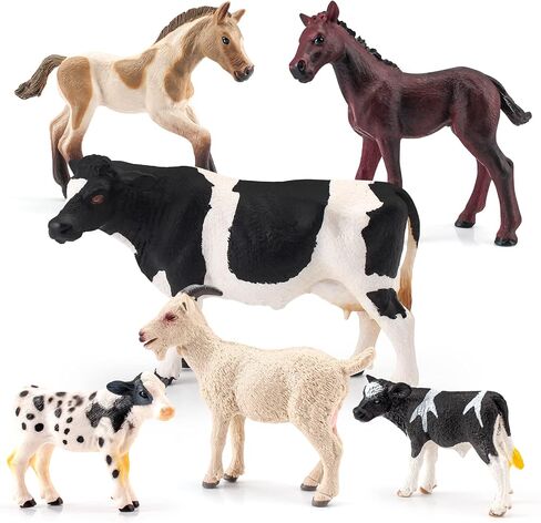 Bulls Toys Cows Figurines 4PCS Realistic Big Swiss Cow Figures Toys for Toddlers African Bull Musk Ox Cow Figures for Kids Birthday 3 4 5 6 Year Old in Saudi Arabia