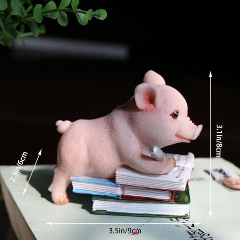 Cute Piggy Figurine Ornaments, Funny Leisure Pig Statue Craft Decorations, Small Statues for Shelves Table Desk Home Office Décor in Saudi Arabia