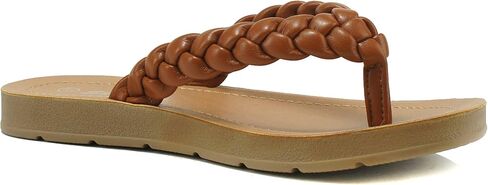 Soda STILL ~ Women Casual Comfort Braided Flip Flops Flat Fashion Thong Sandal in Saudi Arabia
