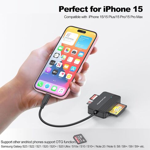 قارئ بطاقات USB C، FEMORO CF SD TF MS قارئ بطاقات 4 في 1 قراءة متزامنة، USB نوع C فلاش مدمج قارئ بطاقات ذاكرة متعددة محول OTG للكمبيوتر iPhone 15 Mac Android iPad Camera Laptop PC in Saudi Arabia