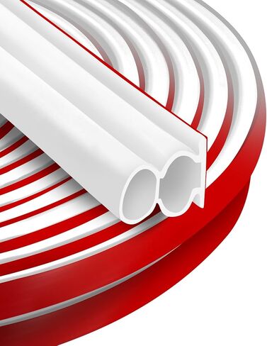 19.7 Feet Rubber Weather Stripping Door Seal Large Gap, Extra Thick Self-Adhesive D-Shaped Door Weather Stripping Seal Strip for Door Frame Door Insulation Strip Soundproofing (White) in Kuwait