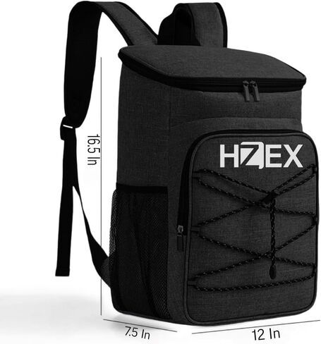 حقيبة ظهر لحفظ الغداء بسعة 25 لتر من HZEX، صندوق غداء معزول مع علبة ثلج، حقيبة ظهر، مبرد للشاطئ، مانعة للتسرب، خفيفة الوزن للمشي لمسافات طويلة والشاطئ والتخييم in Kuwait