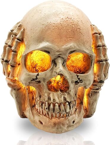 Skull Decor -【2023 Update】 Skull Head Lamp,Skulls Night Light,Skull Halloween Decoration Indoor for Party Home Gifts in Saudi Arabia