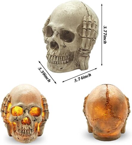 Skull Decor -【2023 Update】 Skull Head Lamp,Skulls Night Light,Skull Halloween Decoration Indoor for Party Home Gifts in Saudi Arabia