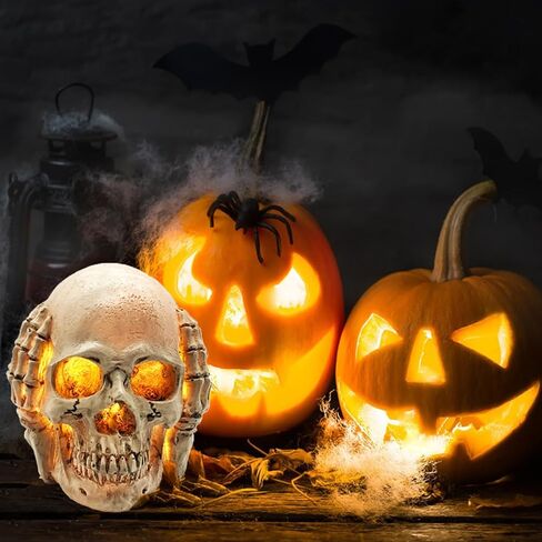 Skull Decor -【2023 Update】 Skull Head Lamp,Skulls Night Light,Skull Halloween Decoration Indoor for Party Home Gifts in Saudi Arabia