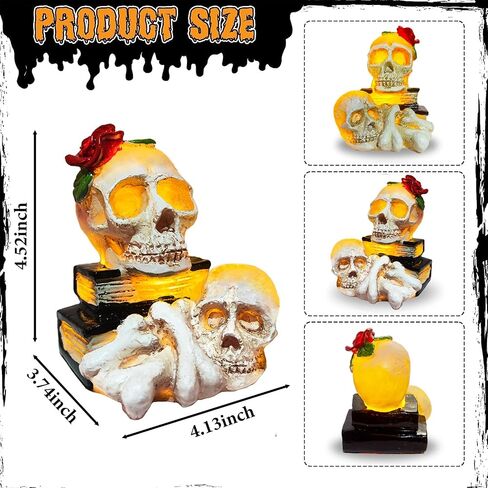 Skull Decor -【2023 Update】 Skull Head Lamp,Skulls Night Light,Skull Halloween Decoration Indoor for Party Home Gifts in Saudi Arabia
