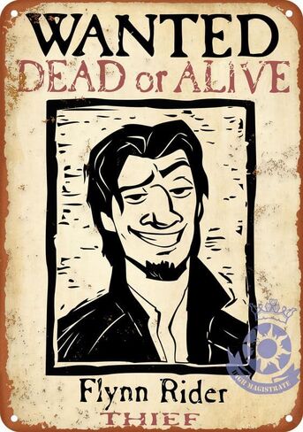 Wanted Flynn Rider: Broken Nose Poster Vintage Metal Tin Sign For Office/Home/Classroom/Bathroom Decor 8X12 Inch in Saudi Arabia