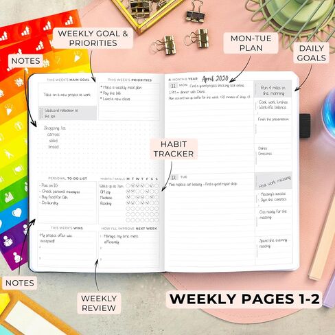 Clever Fox Advanced Weekly Planner – Undated Weekly & Monthly Life Goal Planner for Daily Productivity, Time Management and Hit Your Goals – Day Organizer Journal – Hardcover A5, Mystic Blue in Saudi Arabia