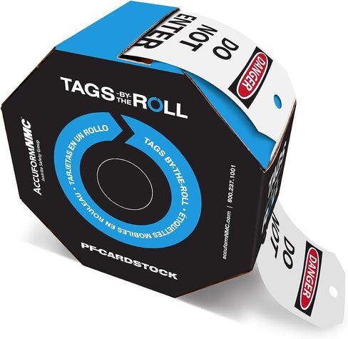 Accuform Signs TAR104 Tags By-The-Roll Safety Tags, Legend "DANGER DO NOT ENTER", 6.25" Length x 3" Width x 0.010" Thickness, PF-Cardstock, Red/Black on White (Roll of 100) in Saudi Arabia