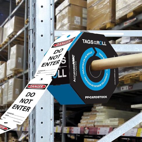 Accuform Signs TAR104 Tags By-The-Roll Safety Tags, Legend "DANGER DO NOT ENTER", 6.25" Length x 3" Width x 0.010" Thickness, PF-Cardstock, Red/Black on White (Roll of 100) in Saudi Arabia