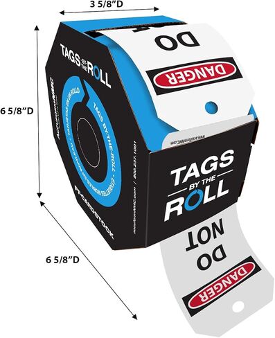 Accuform Signs TAR104 Tags By-The-Roll Safety Tags, Legend "DANGER DO NOT ENTER", 6.25" Length x 3" Width x 0.010" Thickness, PF-Cardstock, Red/Black on White (Roll of 100) in Saudi Arabia