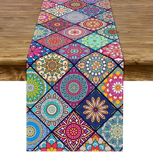 Sunwer Boho بوهيميا الجدول عداء ماندالا الديكور الهندسي الموسمي المنزل المطبخ غرفة الطعام ديكور 72 بوصة طويلة in Kuwait