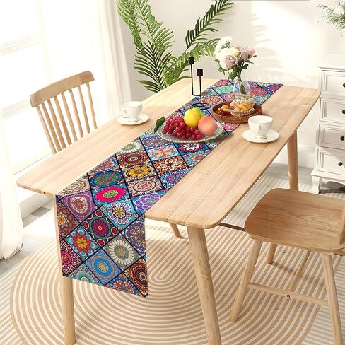Sunwer Boho بوهيميا الجدول عداء ماندالا الديكور الهندسي الموسمي المنزل المطبخ غرفة الطعام ديكور 72 بوصة طويلة in Kuwait