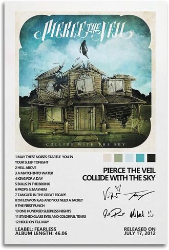 Pierce The Veil Poster Collide with The Sky Album Cover Poster Poster Decorative Painting Canvas Wall Posters and Art Picture Print Modern Family Bedroom Decor Posters 16x24inch(40x60cm) in Saudi Arabia