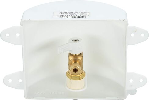 Water-Tite 87982 Square Ice Maker Outlet Box - Quarter-Turn Lead-Free Brass Hammer Arrester Valve, 1/2-Inch CPVC Connection, White Plastic in Saudi Arabia