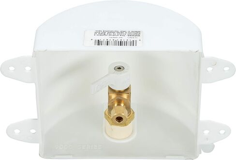 Water-Tite 87982 Square Ice Maker Outlet Box - Quarter-Turn Lead-Free Brass Hammer Arrester Valve, 1/2-Inch CPVC Connection, White Plastic in Saudi Arabia