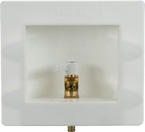 Water-Tite 87982 Square Ice Maker Outlet Box - Quarter-Turn Lead-Free Brass Hammer Arrester Valve, 1/2-Inch CPVC Connection, White Plastic in Saudi Arabia