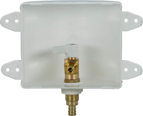 Water-Tite 87982 Square Ice Maker Outlet Box - Quarter-Turn Lead-Free Brass Hammer Arrester Valve, 1/2-Inch CPVC Connection, White Plastic in Saudi Arabia