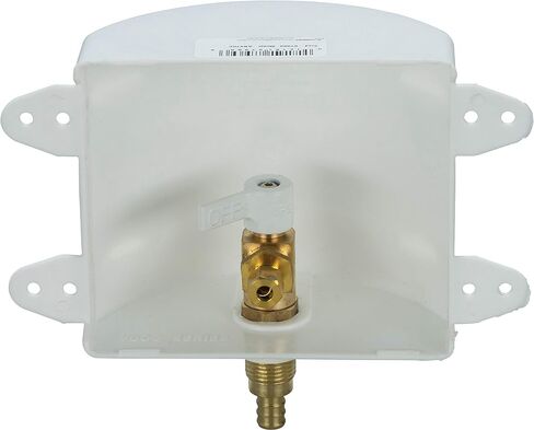 Water-Tite 87982 Square Ice Maker Outlet Box - Quarter-Turn Lead-Free Brass Hammer Arrester Valve, 1/2-Inch CPVC Connection, White Plastic in Saudi Arabia