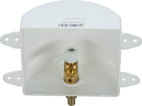 Water-Tite 87982 Square Ice Maker Outlet Box - Quarter-Turn Lead-Free Brass Hammer Arrester Valve, 1/2-Inch CPVC Connection, White Plastic in Saudi Arabia