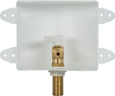 Water-Tite 87982 Square Ice Maker Outlet Box - Quarter-Turn Lead-Free Brass Hammer Arrester Valve, 1/2-Inch CPVC Connection, White Plastic in Saudi Arabia