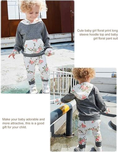 oklady Baby Girl Clothes Purple Hoodie Tops Litter Romper Floral Pant with Cute Headband 4Pcs 0-3 Months Girl Clothes in Kuwait