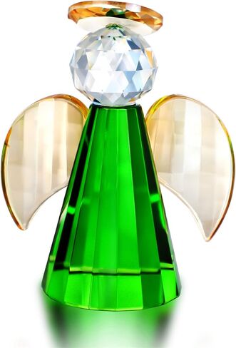 H&D HYALINE & DORA Crystal Guardian Angel Figurines and Statues Collectible, Glass Angel Christmas Ornaments, Green in Saudi Arabia