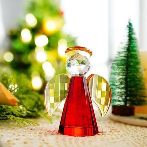 H&D HYALINE & DORA Crystal Guardian Angel تماثيل وتماثيل قابلة للجمع، زينة عيد الميلاد الزجاجية الملائكية، أخضر in Kuwait