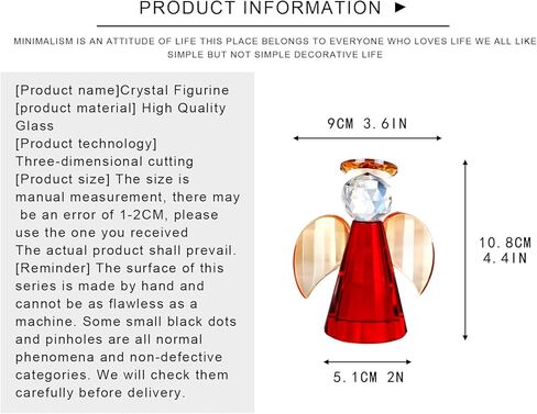 H&D HYALINE & DORA Crystal Guardian Angel تماثيل وتماثيل قابلة للجمع، زينة عيد الميلاد الزجاجية الملائكية، أخضر in Kuwait