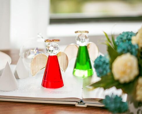 H&D HYALINE & DORA Crystal Guardian Angel تماثيل وتماثيل قابلة للجمع، زينة عيد الميلاد الزجاجية الملائكية، أخضر in Kuwait