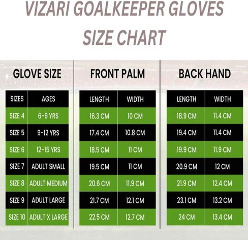 Vizari Junior Match Glove - Professional Soccer Goalkeeper Goalie Gloves for Kids and Adults - Superior Grip, Durable Design, Secure Fit in Saudi Arabia