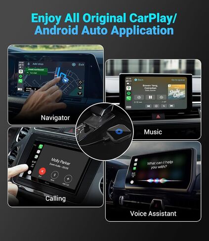 2 in 1 Wireless CarPlay and Wireless Android Auto Adapter,Wireless Android Auto Dongle for Factory Wired CarPlay Cars,Plug & Play,Convert Wired to Wireless,Auto Connect, Dark Green in Saudi Arabia