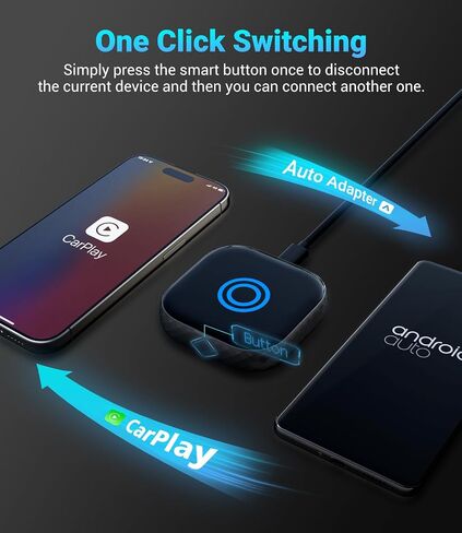 2 in 1 Wireless CarPlay and Wireless Android Auto Adapter,Wireless Android Auto Dongle for Factory Wired CarPlay Cars,Plug & Play,Convert Wired to Wireless,Auto Connect, Dark Green in Saudi Arabia