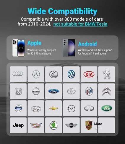 2 in 1 Wireless CarPlay and Wireless Android Auto Adapter,Wireless Android Auto Dongle for Factory Wired CarPlay Cars,Plug & Play,Convert Wired to Wireless,Auto Connect, Dark Green in Saudi Arabia