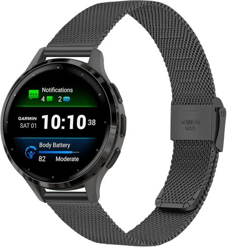 TRUMiRR Women Band for Venu 3S (41mm) Smart Watch, Mesh Stainless Steel Watchband Soft Gold Strap for Garmin Venu 3S / Venu 2S / Vivomove 3S / Forerunner 265S in Kuwait