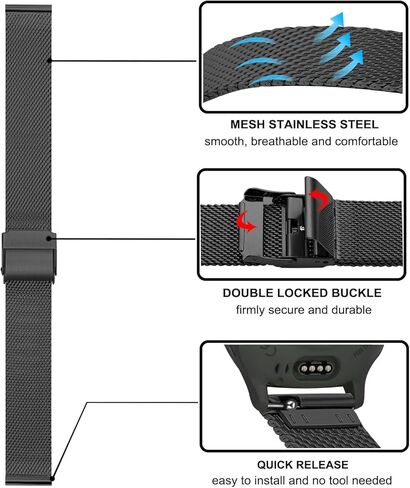 TRUMiRR Women Band for Venu 3S (41mm) Smart Watch, Mesh Stainless Steel Watchband Soft Gold Strap for Garmin Venu 3S / Venu 2S / Vivomove 3S / Forerunner 265S in Kuwait