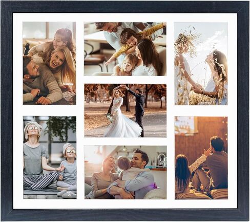 إطار صورة مقاس 4X6 مع 7 فتحات إطار صورة متعدد التخرج مع تعليق على الحائط للهدايا التذكارية باللون الأسود in Saudi Arabia