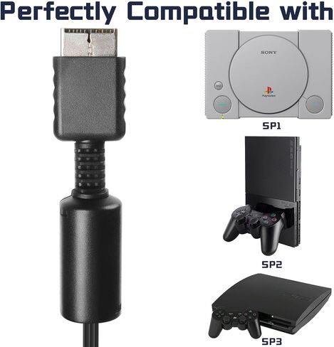 محول PS2 إلى HDMI 1080P Playstation HDMI جودة الصورة Upscaler HDTV Cable لمحول Playstation 1/2 HDMI متوافق مع وحدة تحكم Sony PS1/PS2 100% محسّن (6.5FT، S/Video Signal Output) in Kuwait
