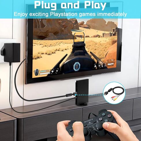 محول PS2 إلى HDMI 1080P Playstation HDMI جودة الصورة Upscaler HDTV Cable لمحول Playstation 1/2 HDMI متوافق مع وحدة تحكم Sony PS1/PS2 100% محسّن (6.5FT، S/Video Signal Output) in Kuwait