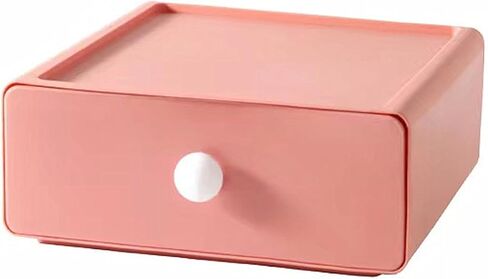 TANG SONG 4 PCS Plastic Superposable Drawer Jewelry Box Desktop Sundries Storage Box Jewelry Storage for Rings Earrings Necklaces Sundries (Pink+Green+Yellow+White) in Saudi Arabia