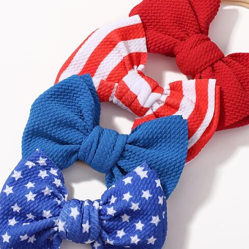 4th of July Toddler Hair Bows Baby Headbands Bows 6-12 Months Red White and Blue Baby Girl Bows Patriotic Hair Accessories Newborn Infant in Saudi Arabia